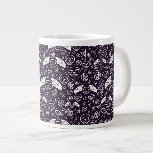 "Voodoo" Pattern Large Coffee Mug (Front Right)