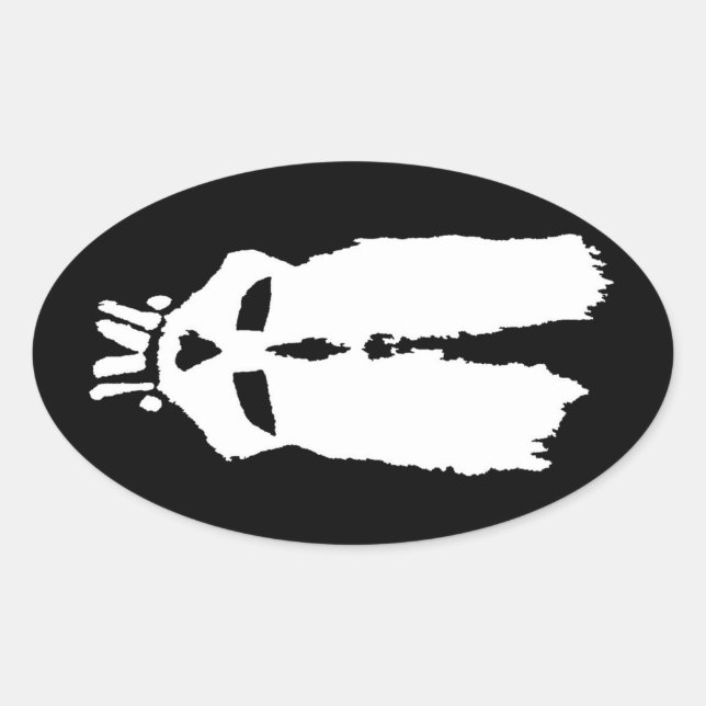 Voodoo Pin "Skull Bunny" Mask Oval Sticker (Front)