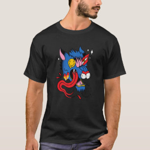 Voodoo Religion Magical Sorcery Distorted Wolf T-Shirt