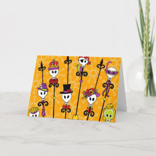 VOODOO SKULL MARDI GRAS PARTY CARD