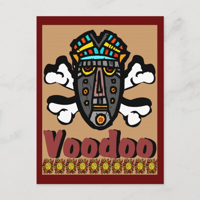 Voodoo  Spell Mask Postcard (Front)