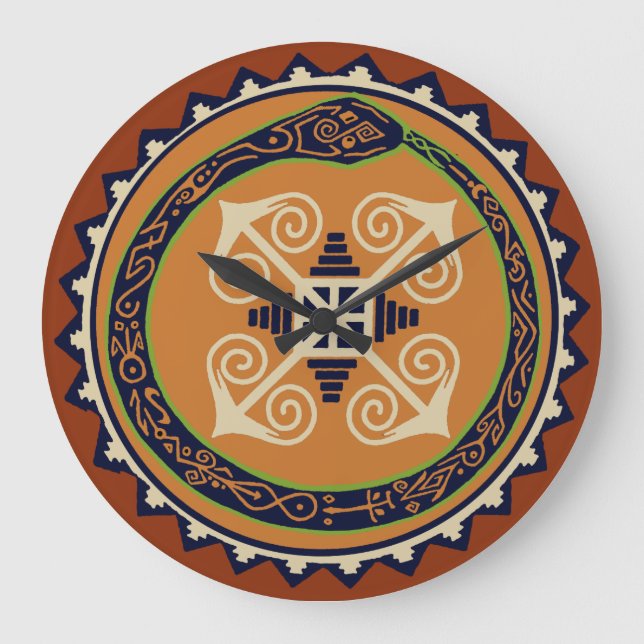 VooDou Wall Clock - Oroburous Snake with Chaos (Front)