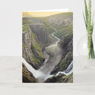 Voringsfossen waterfall in Norway greeting card