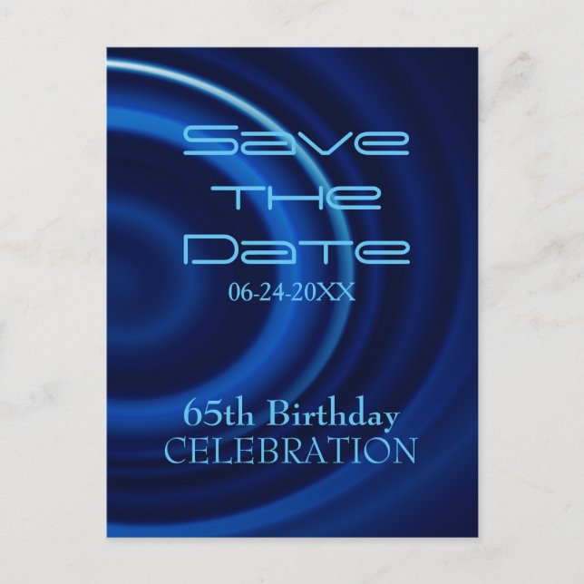 Vortex 65th Birthday Save the Date Postcard (Front)