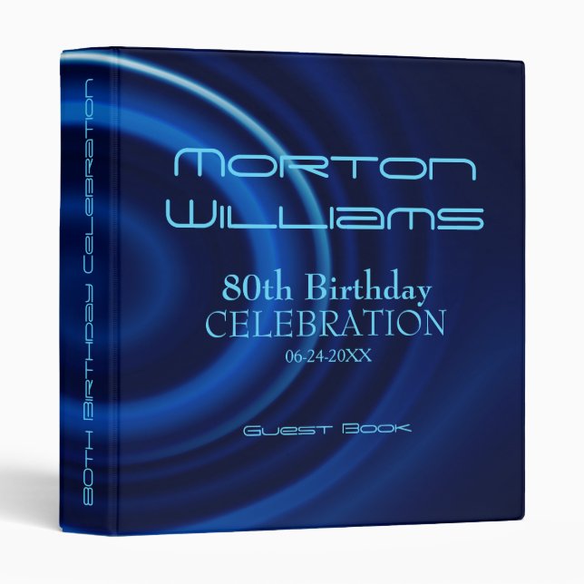 Vortex 80th Birthday Celebration Guest Book Binder (Front/Spine)