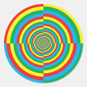 vortex colour red yellow green blue target classic round sticker