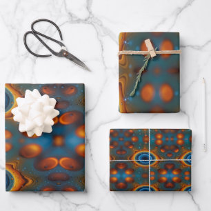 Vortex of Colours: Abstract Dance of Oil and Water Wrapping Paper Sheet