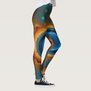 Vortex of Colours: An Abstract Dance of Oil Leggings