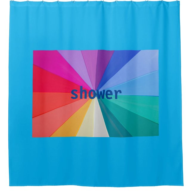 vortex of colours on shower curtain (Front)