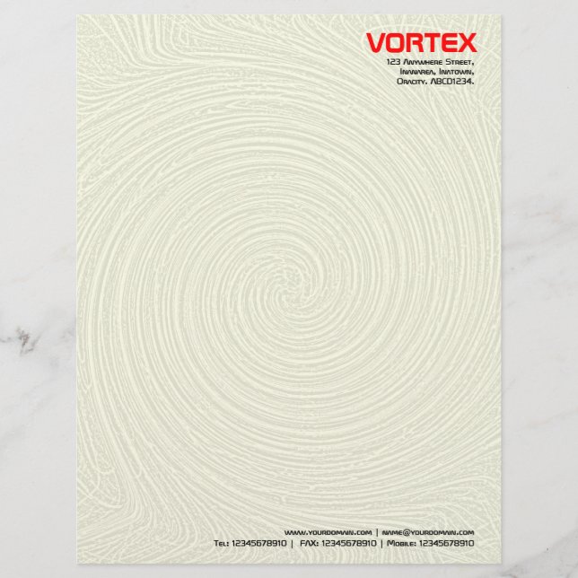 Vortex - Pale Yellow Letterhead (Front)