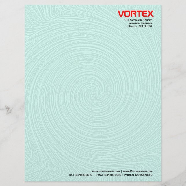 Vortex - White to Pale Turquoise Letterhead (Front)