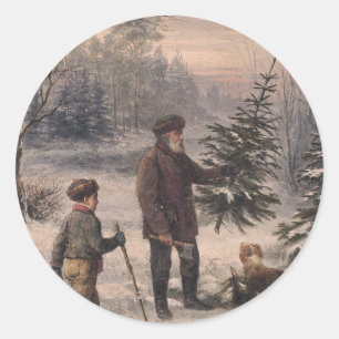 Vorweihnacht F Kruger German Christmas Classic Round Sticker