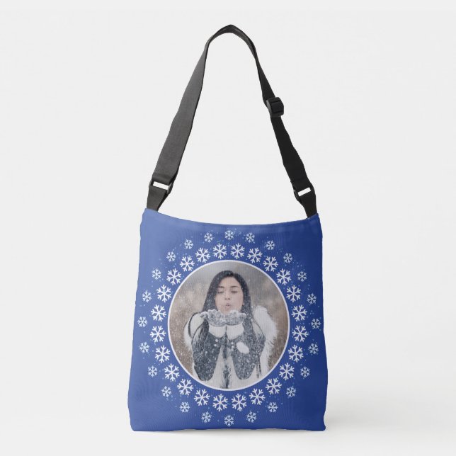 VOS 2 PHOTOS dans Snowflake Cadres sacs personnali (Devant)