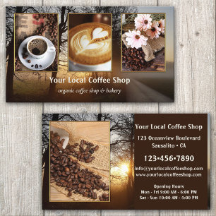 Vos 4 Photos Café Shop Modèle Carte de visite