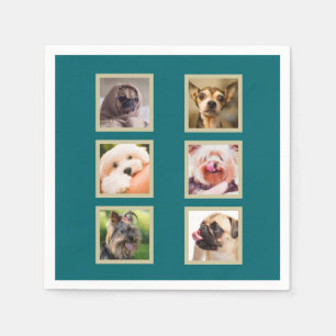 VOS 6 PHOTOS / Chiens mignons serviettes en papier