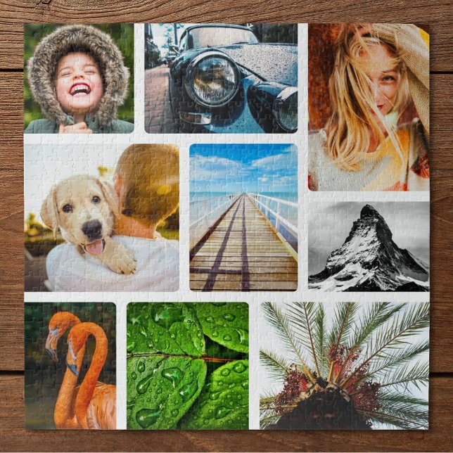 Vos 9 Photos Jigsaw Puzzle Collage encadré blanc (Créateur téléchargé)