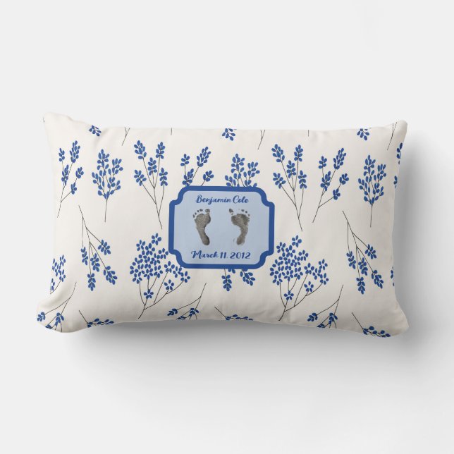 Vos bébés Imprimés pieds en Coque Coussin bleu (Recto)