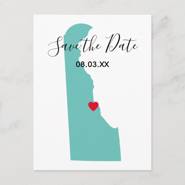Vos couleurs Forme de carte Delaware Enregistrer l (Devant)