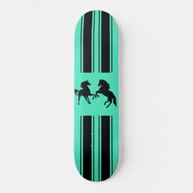 Vos couleurs Sports Skateboard avec Chevaux noirs (Recto)
