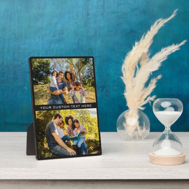 VOS PHOTOS ET TEXTE plaque personnalisée (Côté)