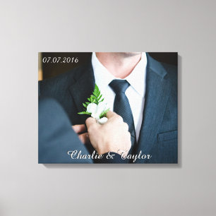 VOS PHOTOS MARIAGES toile enveloppée de texte pers