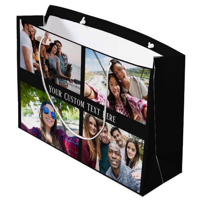 VOS PHOTOS, TEXTE & COULEUR grand sac cadeau (Dos Angle)