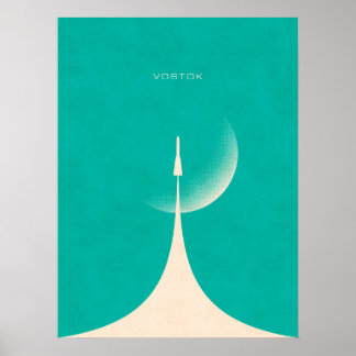 Vostok Rocket - Moon Aqua Poster
