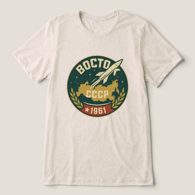vostok spaceship 1961 Tri-Blend shirt (Design Front)