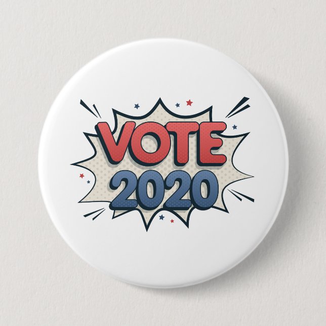 Vote 2020 3 inch round button (Front)