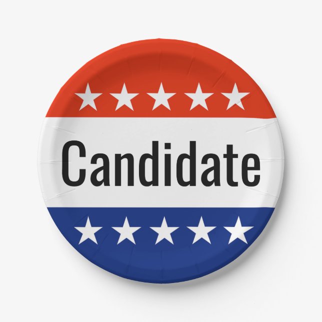 Vote 2026 Midterm Election Paper Plate (Front)