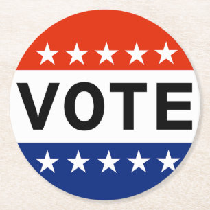 Vote 2026 Midterm Election Round Paper Coaster