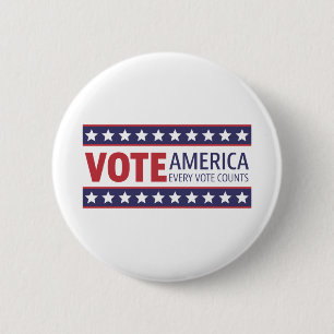 Vote 2 Inch Round Button