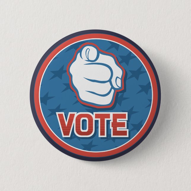 vote 2 inch round button (Front)