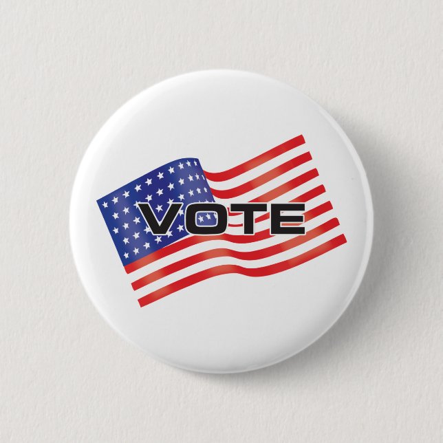 vote 2 inch round button (Front)