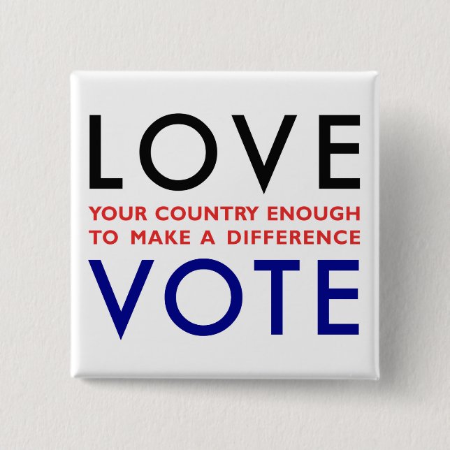 Vote! 2 Inch Square Button (Front)