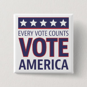 Vote America 2 Inch Square Button