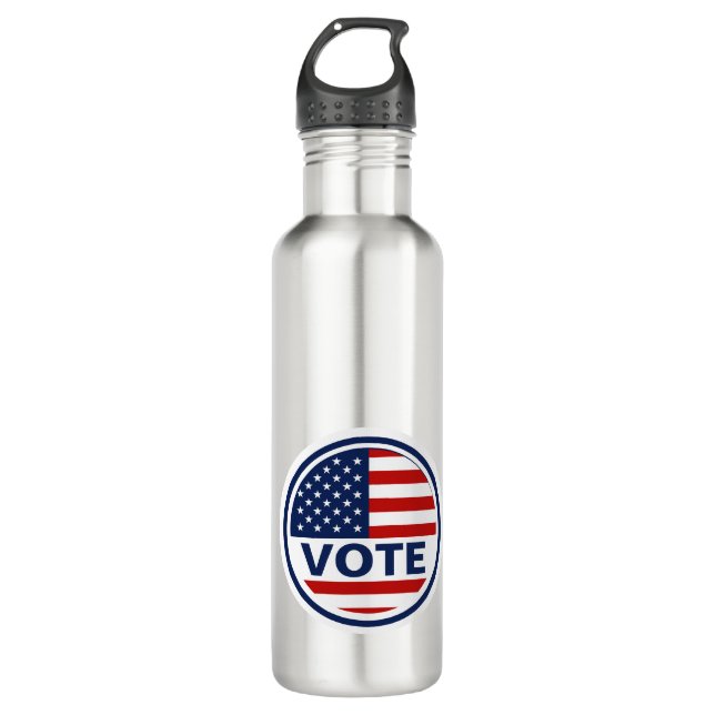 Vote American Flag Election  710 Ml Water Bottle (Front)