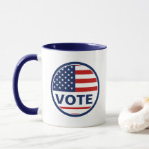 Vote American Round Flag Presidential Election