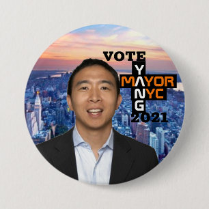 Vote Andy Yang NYC Mayor 2021 3 Inch Round Button