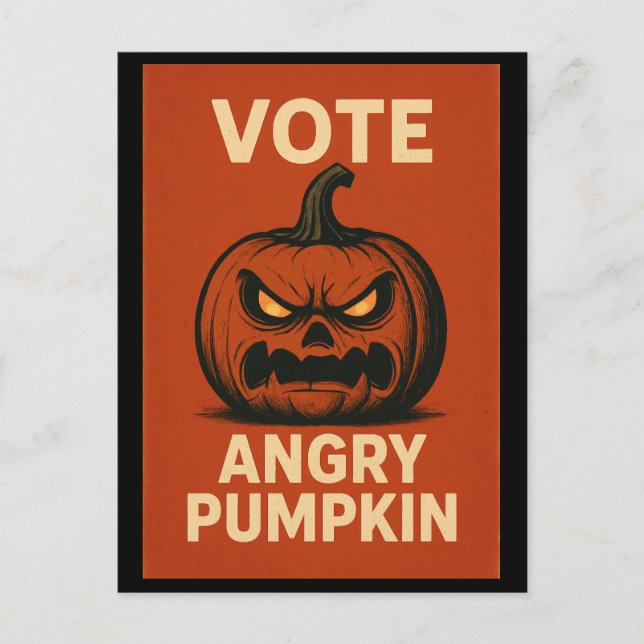 Vote Angry Pumpkin Postcard (Front)