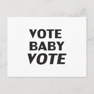"Vote Baby Vote" black white Postcard