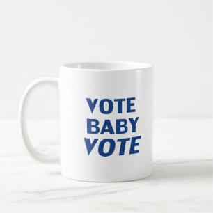 "vote baby vote"  - blue white coffee mug