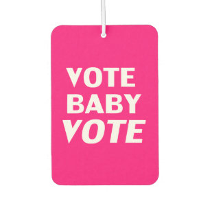 "vote baby vote" hot pink, white - air freshener