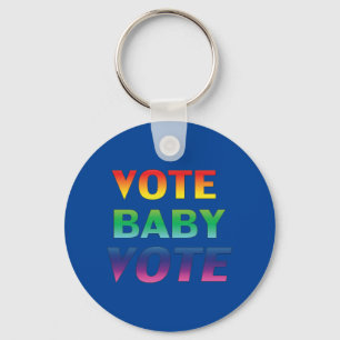 vote baby vote - Pride lgbtq lgbt rainbow blue Keychain