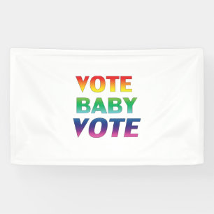 Vote Baby Vote, Pride lgbtq lgbt rainbow colours Banner
