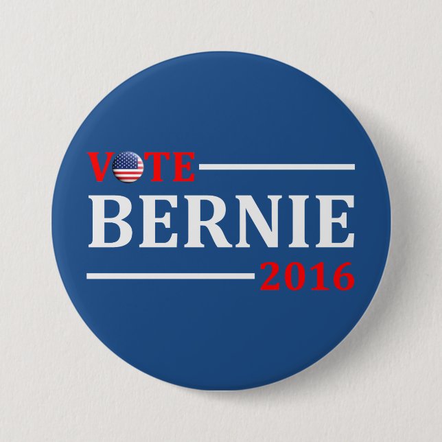 Vote Bernie Sanders 2016 3 Inch Round Button (Front)