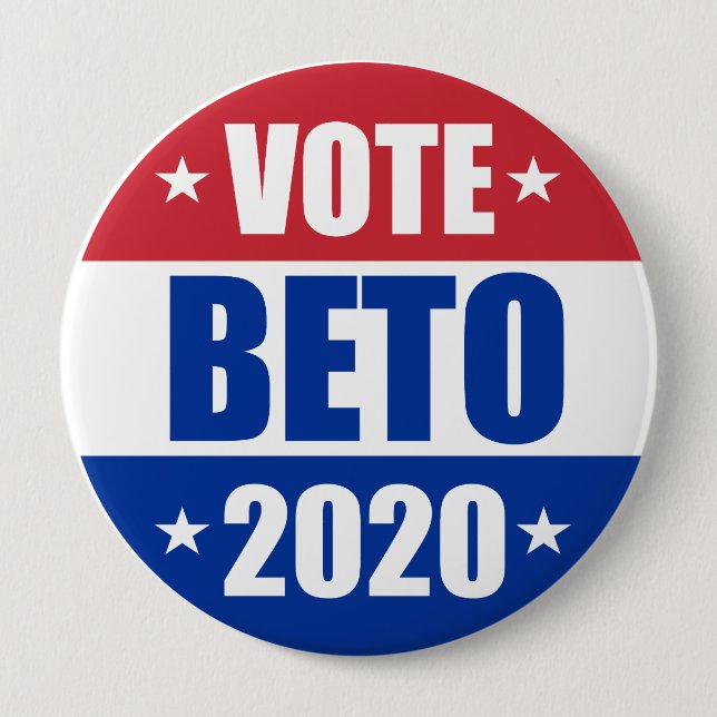 Vote Beto O'rourke for President 2020 election 4 Inch Round Button (Front)