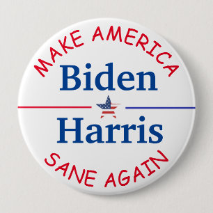 Vote Biden and Harris American Flag 2020 Election 4 Inch Round Button