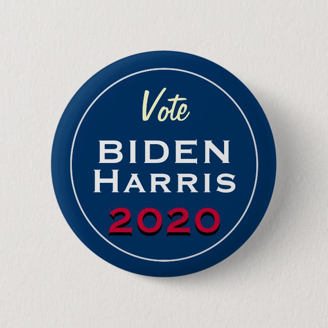 Vote BIDEN HARRIS 2020 Retro Campaign Button (Front)