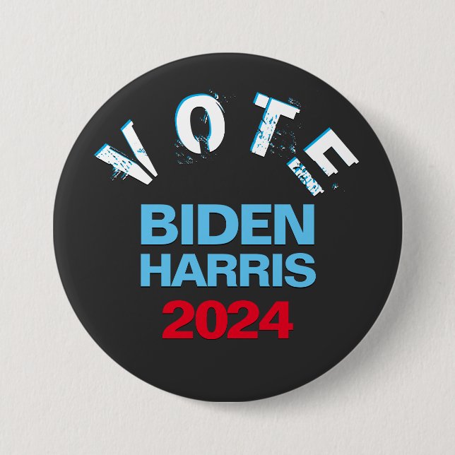 VOTE BIDEN HARRIS 2024 Mod Campaign 3 Inch Round Button (Front)